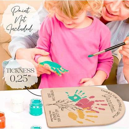 Personalized Handprint Wood Sign for Mom
