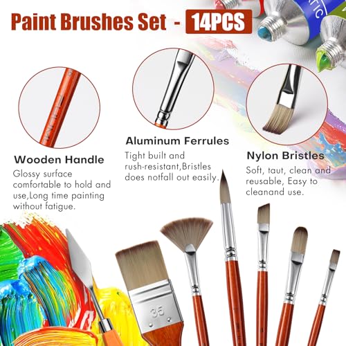 14pcs Acrylic Paint Brushes (14 Count)