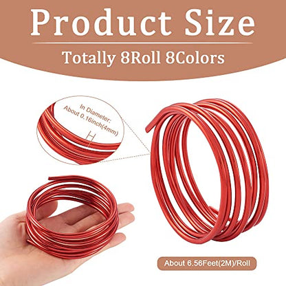 52 Feet 6 Gauge Aluminum Wire 8 Colors Bendable Metal Sculpting Wire for Jewelry Craft