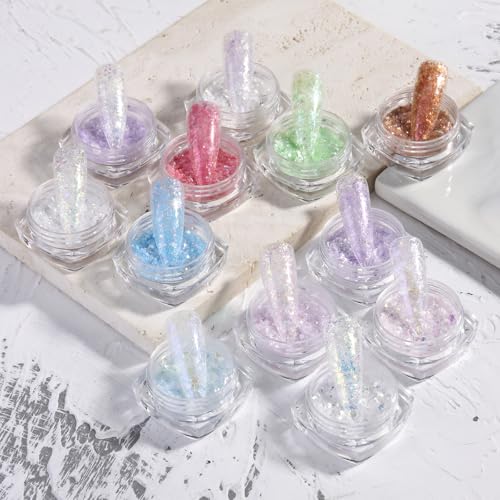 Holographic Nail Art Glitter Iridescent Flakes