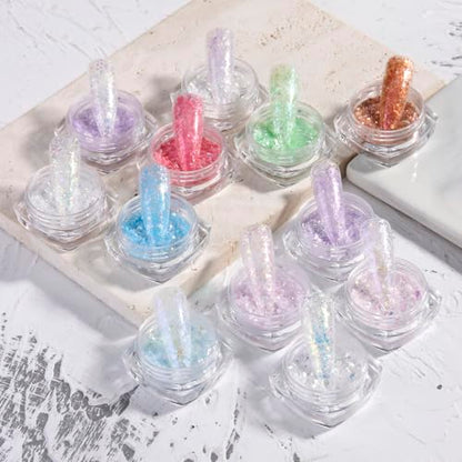 Holographic Nail Art Glitter Iridescent Flakes