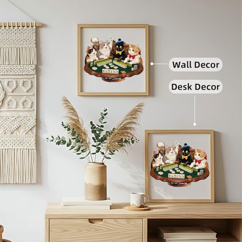 Cats Mahjong Puzzles Adults Gifts Wooden 205 Pieces (205 Count)