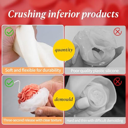 9PCS 3D Flower Candle Making Molds Moldes de Silicona para Velas