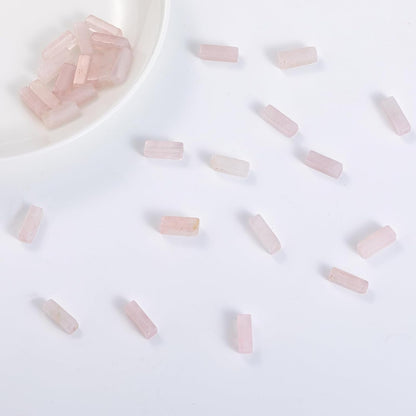 Natural Rose Quartz Crystal Rectangle Tube Beads 4x13mm 38cm/str Loose Semi Gemstone Stone Beads for Making Bracelets Necklace Earrings