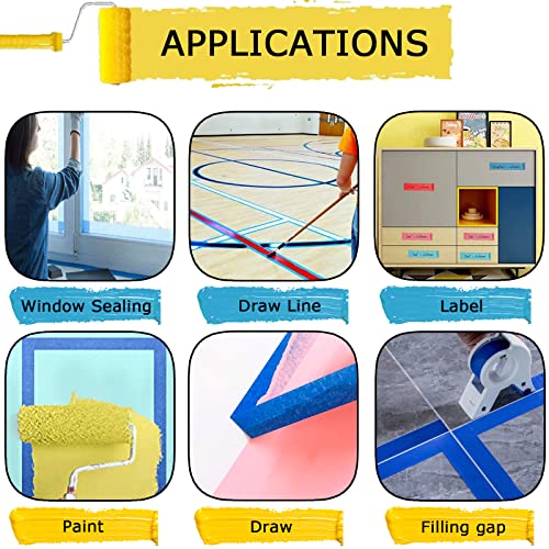 Masking Tape 9Rolls Blue Painters Tape for Painting (180 Foot)