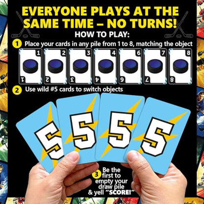 Hockey Fast Paced Card Game for Kids and Adults