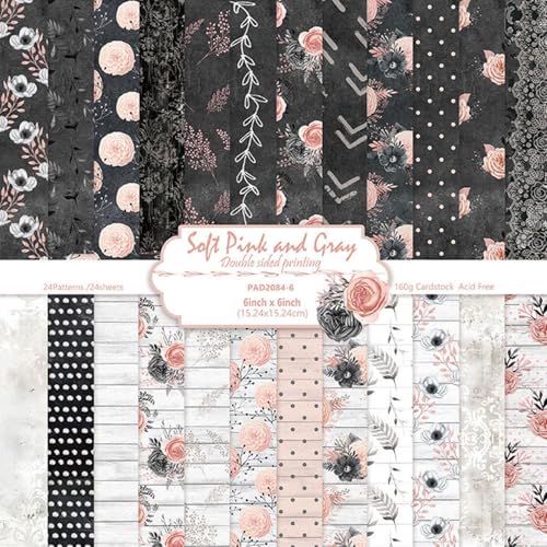 24 Sheets 6in Flowers Scrapbook Paper Pad (24 Count)
