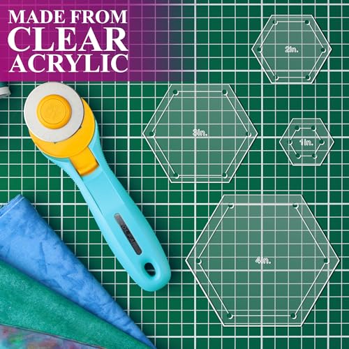 Hexagon Quilting Template Set (4 Count)