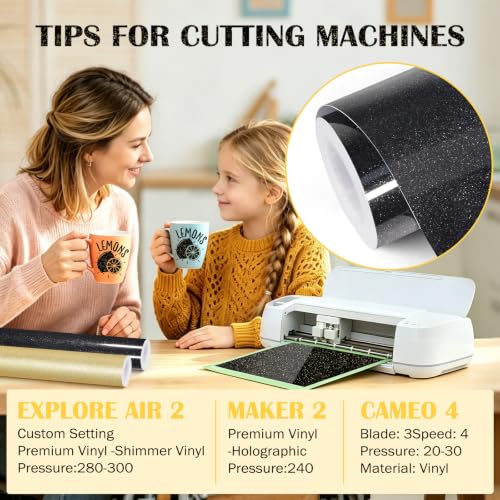 Glossy Black Glitter Permanent Vinyl 12" x 5ft Roll