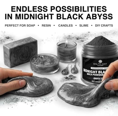 Midnight Abyss Black Mica Powder 2 oz