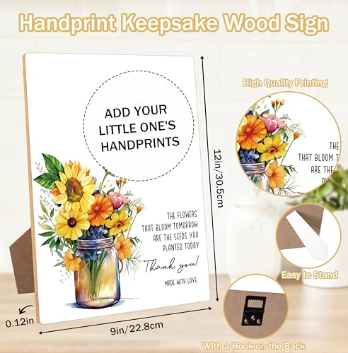 DIY Flowers Handprint Keepsake for Teacher Appreciation Gifts (10 Count)