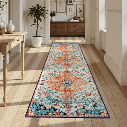 Reine Bohemian Floral Medallion 2'8" x 10' Hallway Runner Rug