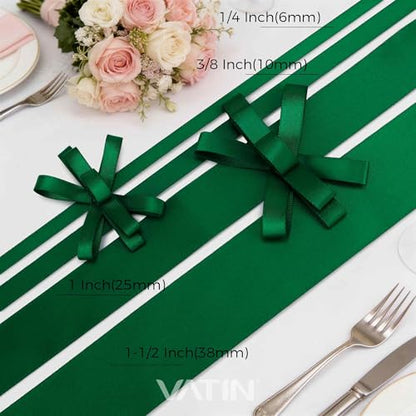 Green Satin Ribbon 3 (150 Foot)