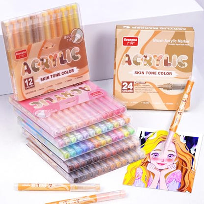 kander Guangna Acrylic Paint Markers 12 Colors (12 Count)