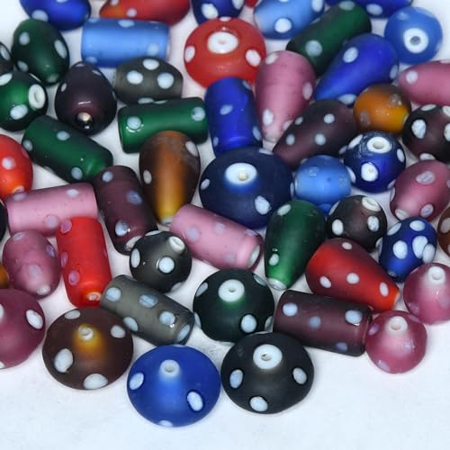 2 3 LB Bag Assorted Glass Polka Dots Beads for Jewellery Making (150 Count)