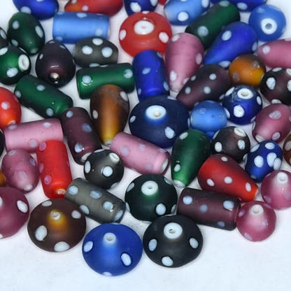 2 3 LB Bag Assorted Glass Polka Dots Beads for Jewellery Making (150 Count)