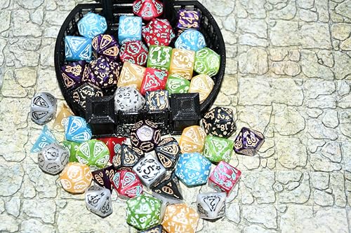 Double Colors Polyhedral Dice Sets with Pouches for D&D DND RPG MTG Dungeon and Dragons Table Board Roll Playing Games D4 D6 D8 D10 D% D12 D20 (49 Count)