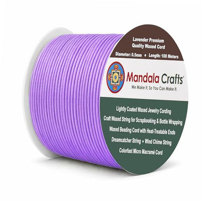 0.5mm Lavender Waxed Cord