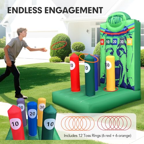 Inflatable Ring Toss Carnival Game with Built (12 Count)