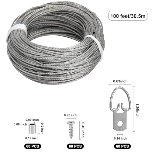 181 Pcs Picture Hanging Kit for Canvas Paintings (60 Count)