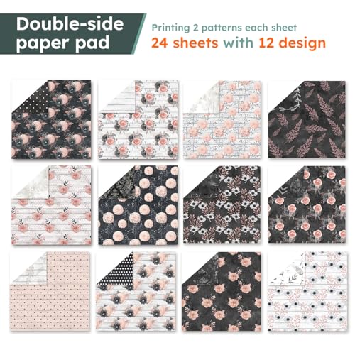 24 Sheets 6in Flowers Scrapbook Paper Pad (24 Count)