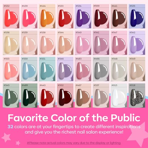 133pcs Poly Nail Gel Kit 32 Colors with 8W Nail Lamp