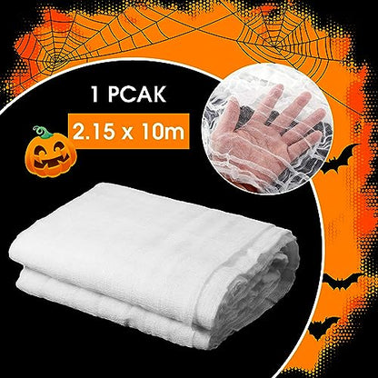 Halloween Cheese cloth 85 x 394 Inch White Cheesecloth Roll for Crafts Large Cotton Muslin Gauze Fabric for Halloween Outdoor & Indoor Spooky Decoration