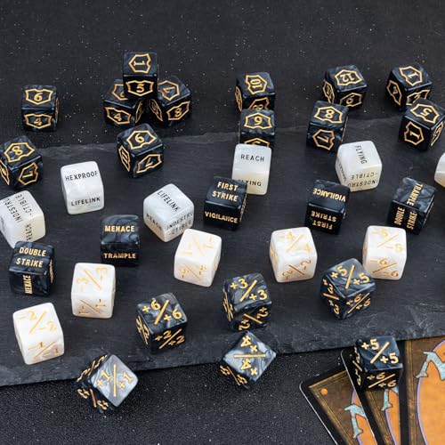 65 Pieces MTG Dice Counters Life Keyword Counter Dice Set Plus One