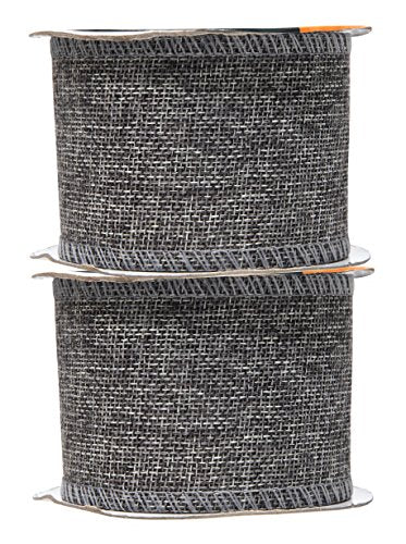 2 1 2 Inch Wide Gray Burlap Ribbon for Crafts (60 Foot)