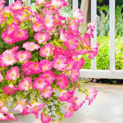 Artificial Flowers Fake Plants for Outdoor Indoor Decoration (16 Count)