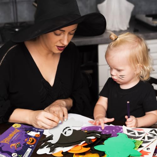 12 Pack Halloween Craft Kit for Kids Make You Own Halloween Foam Stickers Arts and Crafts DIY for Kids Boys Girls Party Supplies Halloween Decoration (12 Count)