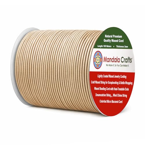 2mm Natural Waxed Cord