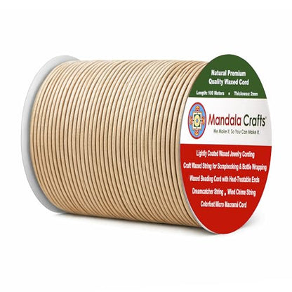 2mm Natural Waxed Cord