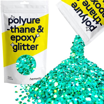 Resin Glitter Turquoise Blue Holographic 100g Super Chunky (3.5 Ounce)