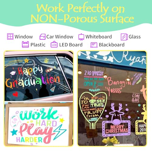 Window Chalk Markers for Cars Glass Washable