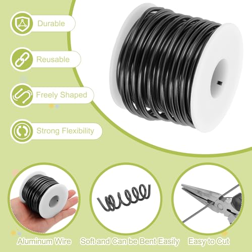9 Gauge Anodized Aluminum Craft Wire Bendable Bonsai Training Wire 56 Feet 3mm for Sculpting Crafts Wreath Floral Beading Jewelry Making