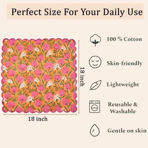 Hand Block Print Cloth Napkins (4 Count)