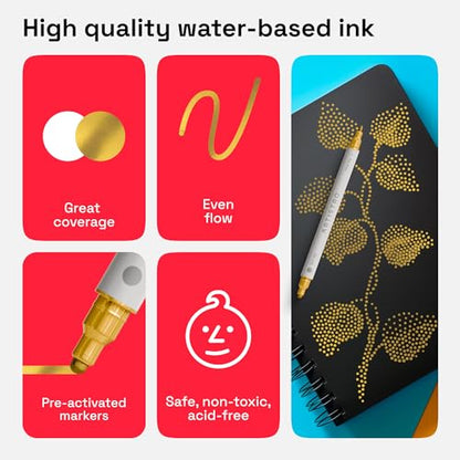 Gold Dual Tip Acrylic Paint Pens (2 Count)