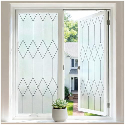 Moroccan Pattern Static Cling Window Privacy Film (9.58 Sq Ft)