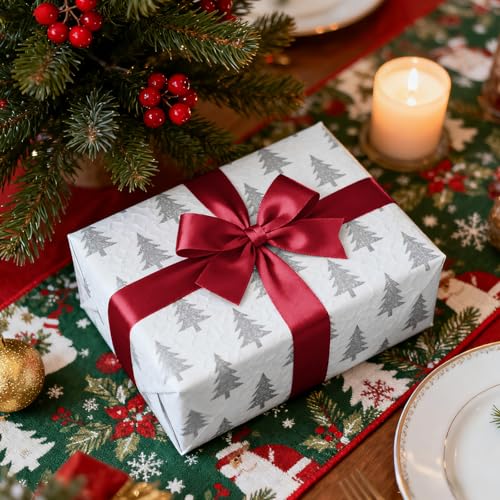 1-1/2 Inch 100 Yards Satin Ribbon Wine Red, Solid Color Fabric Ribbon for Gift Wrapping, Wedding, Polyester Gift Ribbon for Birthday Party Decoration, Craft, Hair, Floral, Sewing (300 Foot)