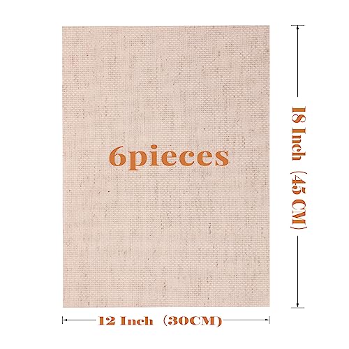 6 Pieces Aida Cloth 14 Count Linen Cross Stitch Fabric
