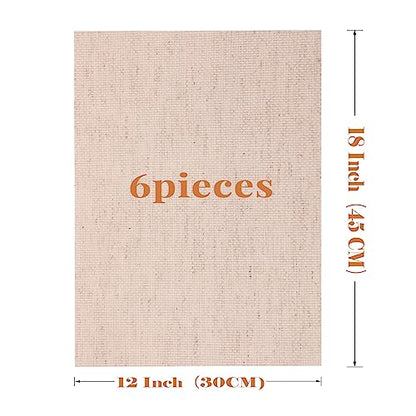6 Pieces Aida Cloth 14 Count Linen Cross Stitch Fabric