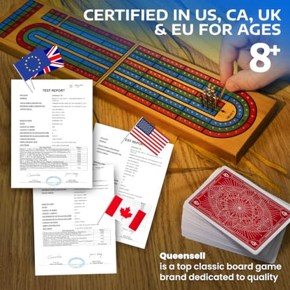 Cribbage Board Game Set with Storage