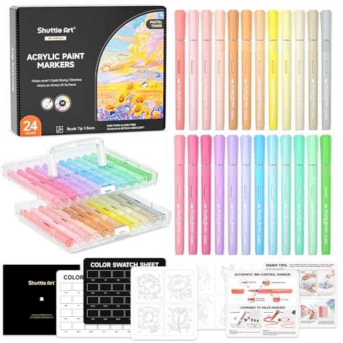 Automatic Ink Control Acrylic Paint Markers (24 Count)