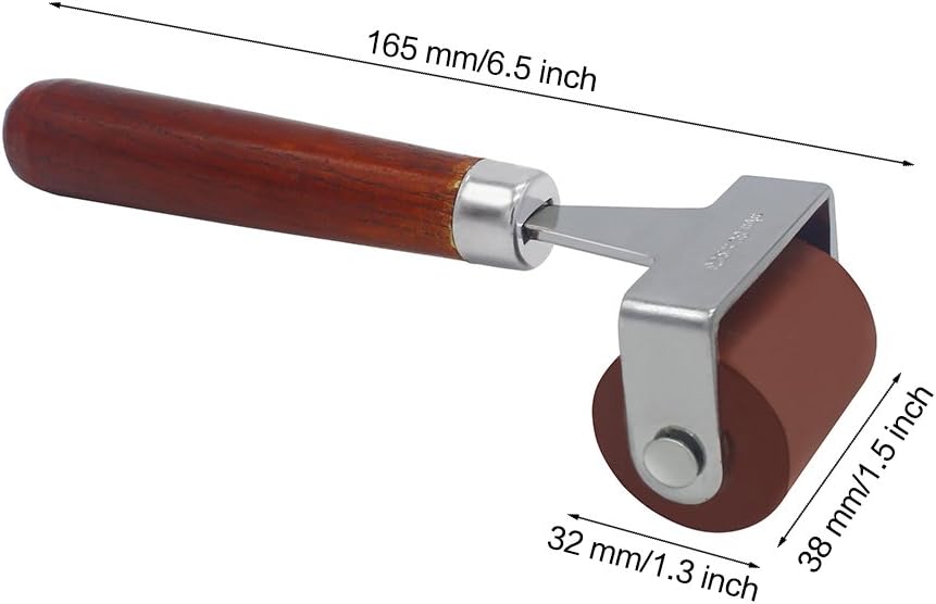 MyLifeUNIT Rubber Brayer, Brayer Ink Roller, Soft Rubber Brayer Roller with Wooden Handle