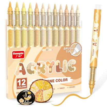 12 Skin Tone Acrylic Paint Markers (12 Count)