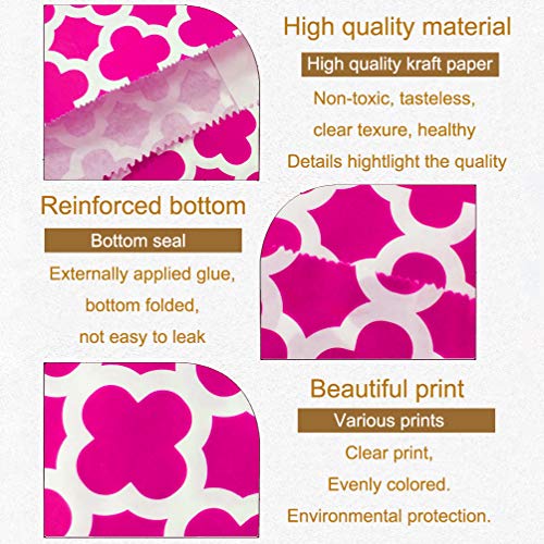 200 Pcs Hot Pink Candy Buffet Bags