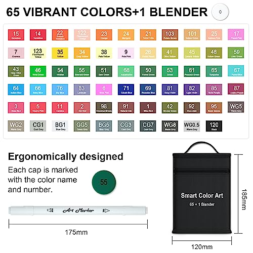 Markers 65 Coloring Markers and 1 Blender (66 Count)