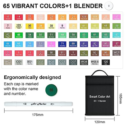 Markers 65 Coloring Markers and 1 Blender (66 Count)