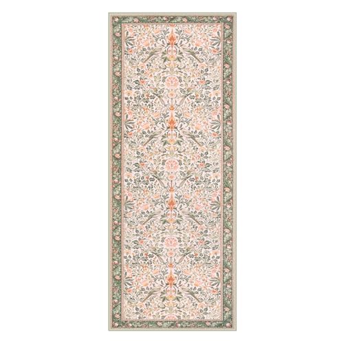 Boho Floral Birds Laundry Room Rug Runner 2x5